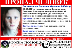 По пути в Омск пропала 16-летняя девушка с веснушками