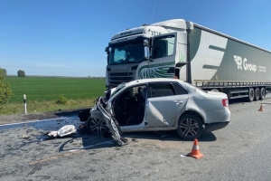 В Омской области водитель погиб, врезавшись в фуру на встречке