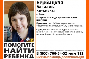 В Омске во время прогулки пропала 7-летняя девочка