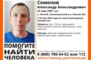 В Омской области пропал 33-летний мужчина