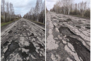 Омичи показали состояние разбитой дороги из Тары в Колосовку