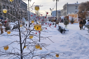 В Омске на «Зимнем Любинском» уже начала разрушаться ледяная горка