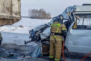 На омской трассе ГАЗель столкнулась с грузовиком - погиб водитель