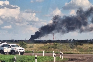 В омском Дружино произошел мощный пожар