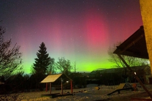 Жительница Омской области сняла из окна дома полярное сияние