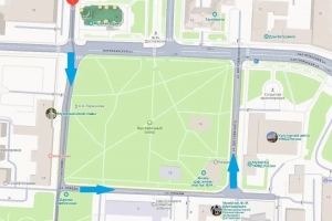 Вокруг Выставочного сквера в центре Омска изменится схема движения