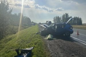 Под Омском в лобовом ДТП погибла мать, ее маленькие дочери - в больнице