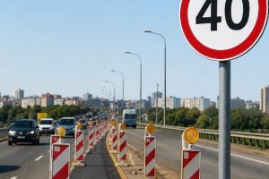 У Ленинградского моста в Омске действует новый скоростной режим