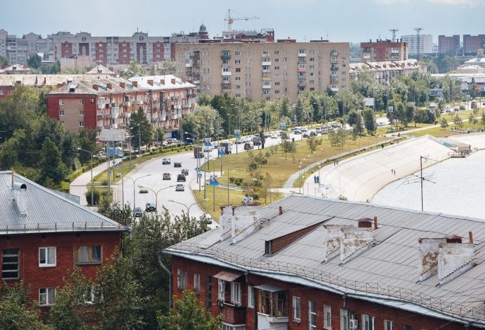 Иртышская набережная зима омск