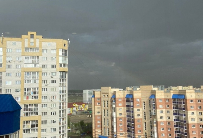 Упавшие деревья, ливень и пылевой ураган: Омск накрывает непогода (Фото, видео)