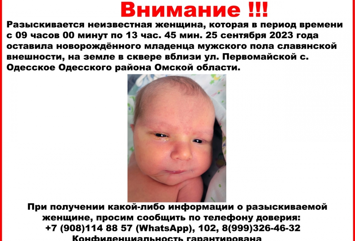 В Омской области до сих пор ищут женщину, оставившую младенца в лесу
