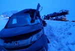 На омской «трассе смерти» в ДТП попала фура, груженная автомобилями