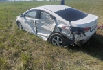Под Омском девушка за рулем иномарки спровоцировала аварию, в которой пострадали двое детей