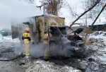 В Омске дотла сгорел грузовик