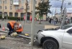 Опубликованы кадры момента ДТП на Ленинградской площади в Омске