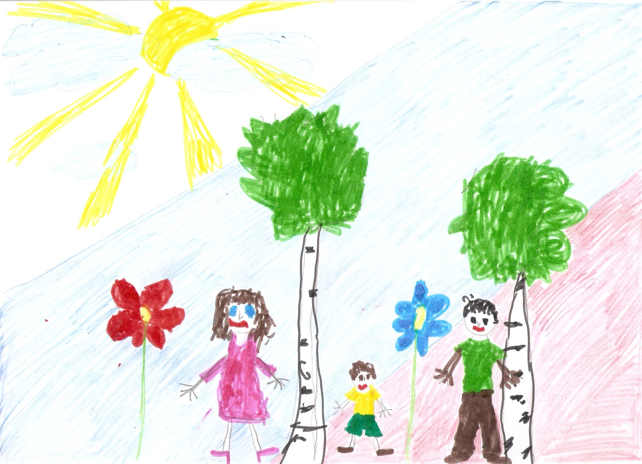 Рисунок семьи детский 4 года